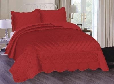 Sapphire Home Bedding-Super Soft Plush Oversize Bedding - Easy to Clean Bed Set-All-Season Comforter- Solid Embroidery Bedspread - Quilt Set,(Michelle)