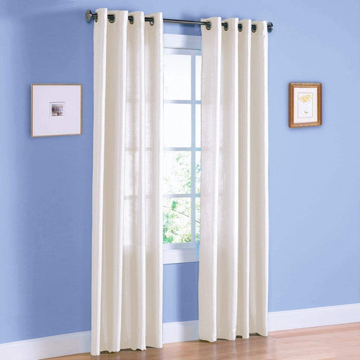 2 Panel Faux Silk Solid Curtain Drapes with Bronze Grommet 84" Length, Solid Color Short Curtain Panels for bedroom or small windows - Non-blackouts / Semi sheer Panels, Myra 63" Hunter Green