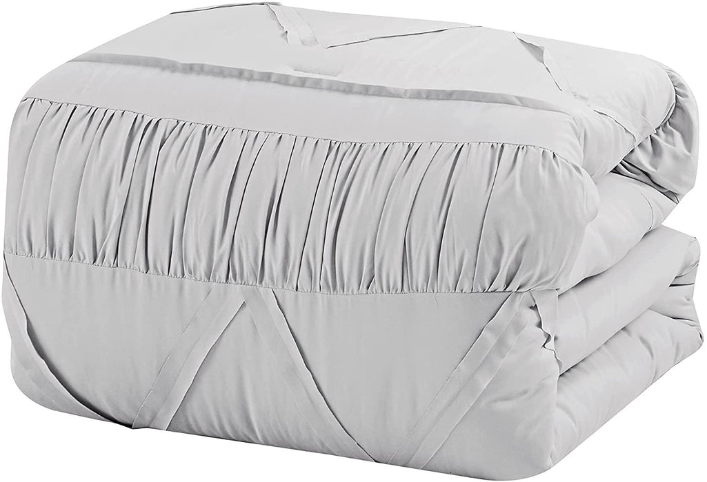LinenTopia Pintuck 7pc Queen Comforter Set, Pinch Pleat Pintuck Style, 7pc...