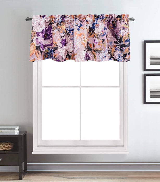 Sapphire Home Watercolor Floral Grommet Panels 55" W x 84" L (110" Width) Decorative Window Curtain Panels, Room Darkening Woven Fabric Soft Panels for Living Room/Bedroom, Reina 84" Blush Pink Rose