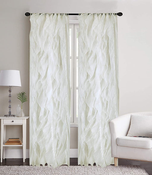 Sapphire Home Fancy Jacquard Window Drape Curtain Panels Set with