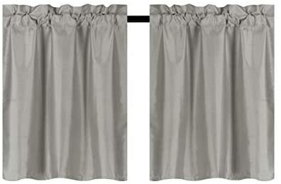 Sapphire Home Faux Silk Blackout Curtains - 2-Panel Sets Room Darkening Black Out Curtains for Bedroom - Durable Thermal Insulated, Sun and Sound Blocking Dark Window Curtain
