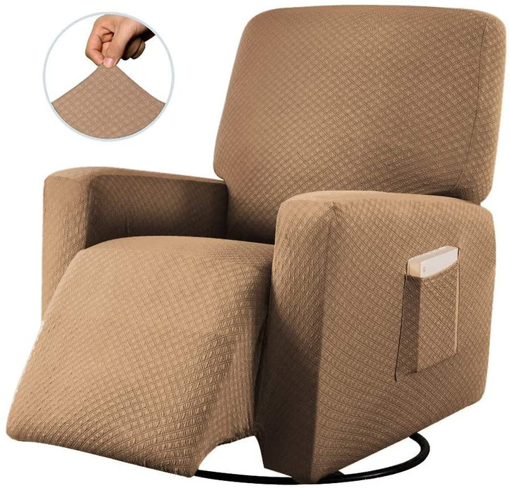 Sapphire Home 2pc SlipCover Set for Sofa Loveseat Couch, Form fit Stretch & Wrinkle Free, Furniture Protector Cover, Premium Fabric, Polyester Spandex, Slipcover Diamond 2pc, Coffee