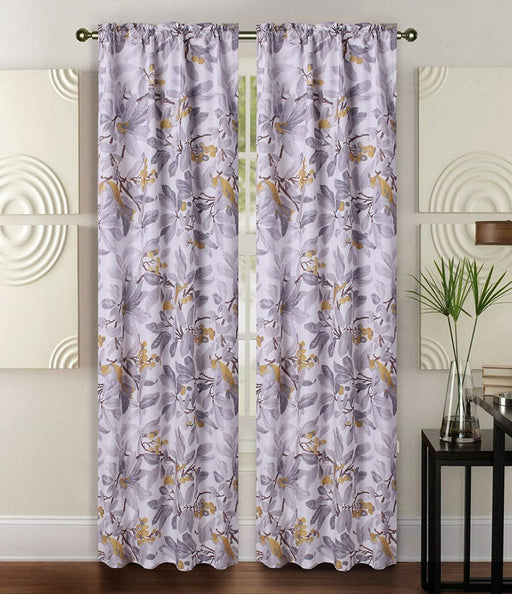 Sapphire Home 2 Rod Pocket Curtain Panels 84 Inches, Decorative Floral Paisley Print, Light Filtering Room Darkening Thermal Foam Back Lined Curtain Panels for Living/Bedroom/Patio, Brown/Beige, W1
